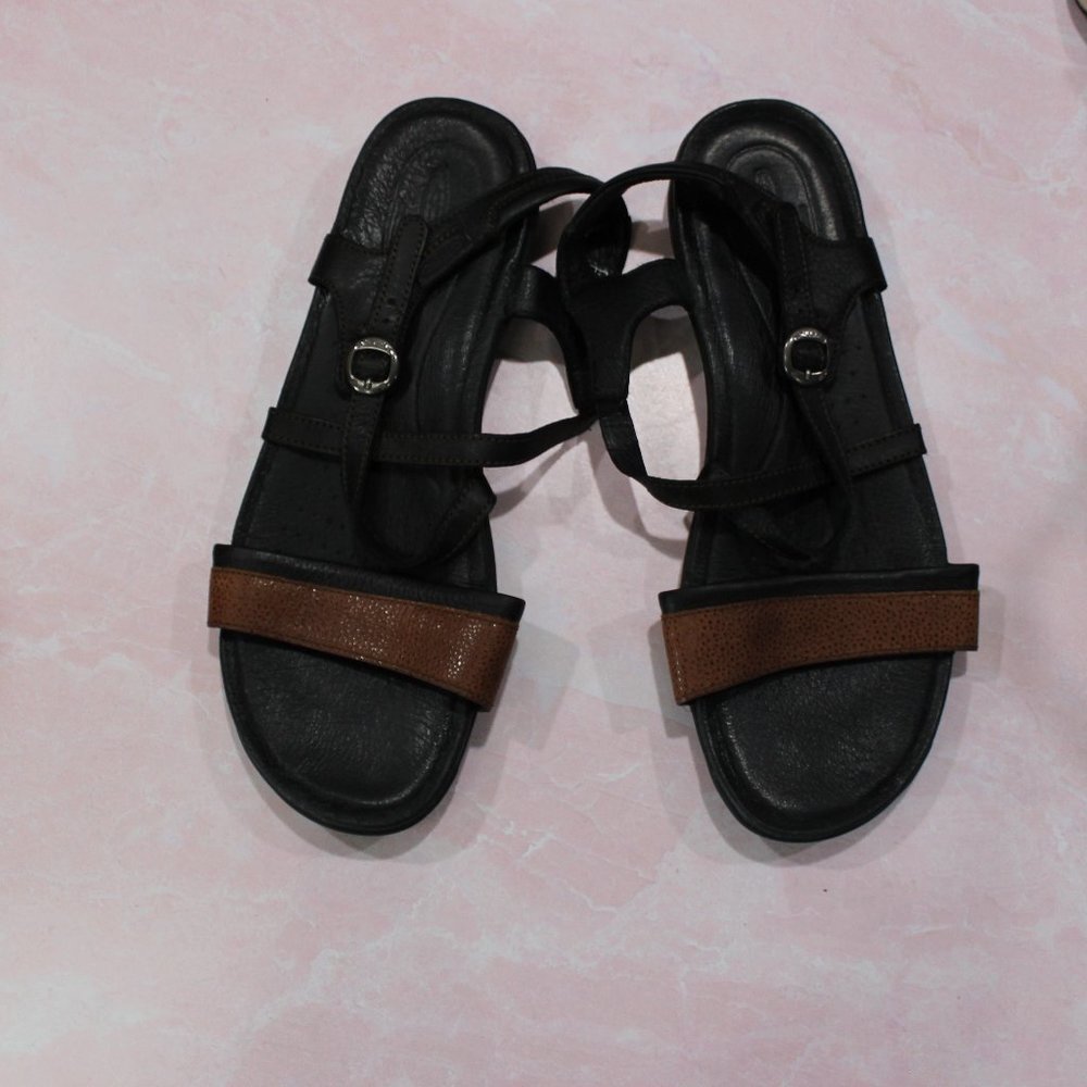 Keen Black & Brown Leather Open Toe Sandals sz 11